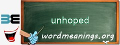 WordMeaning blackboard for unhoped